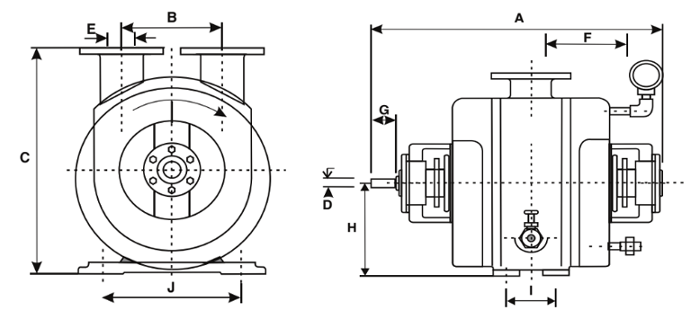 Drawing Single Stage Liquid Ring Vacuum Pump